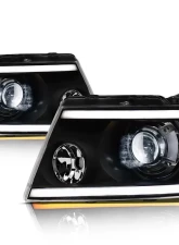 Alpha Owls SQX Series LED Projector Headlights (LED Projector Black housing w/ Sequential Signal/LumenX Light Bar) Ford F-150 | Lincoln Mark-LT 2004-2008                                     - 8707432 - Image 2
