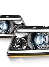 Alpha Owls SQX Series LED Projector Headlights (LED Projector Chrome housing w/ Sequential Signal/LumenX Light Bar) Ford F-150 | Lincoln Mark-LT 2004-2008                                     - 8707449 - Image 2