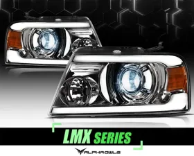 Alpha Owls LMX Series LED Projector Headlights (LED Projector Black housing w/ LumenX Light Bar) Ford F-150 2009-2014