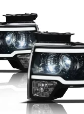 Alpha Owls LMX Series LED Projector Headlights (LED Projector Black housing w/ LumenX Light Bar) Ford F-150 2009-2014                                     - 8707456 - Image 2