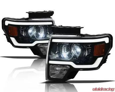 Alpha Owls LMX Series LED Projector Headlights (LED Projector Black housing w/ LumenX Light Bar) Ford F-150 2009-2014 - 8707456