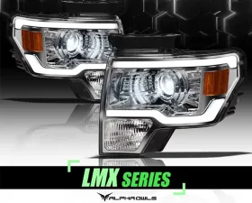 Alpha Owls LMX Series LED Projector Headlights (LED Projector Chrome housing w/ LumenX Light Bar) Ford F-150 2009-2014