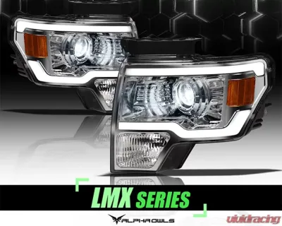 Alpha Owls LMX Series LED Projector Headlights (LED Projector Chrome housing w/ LumenX Light Bar) Ford F-150 2009-2014 - 8707463