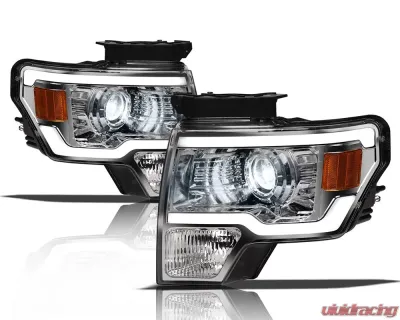Alpha Owls LMX Series LED Projector Headlights (LED Projector Chrome housing w/ LumenX Light Bar) Ford F-150 2009-2014 - 8707463