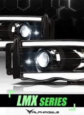 Alpha Owls LMX Series LED Projector Headlights (LED Projector Black housing w/ LumenX Light Bar) Dodge Ram 1500 | 2500 | 3500 2002-2005                                     - 8707470 - Image 3