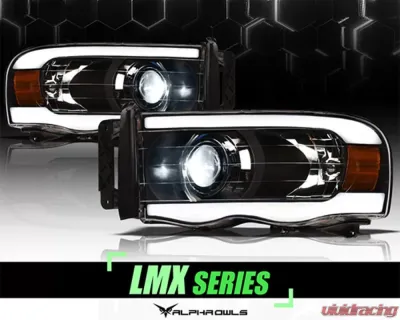 Alpha Owls LMX Series LED Projector Headlights (LED Projector Black housing w/ LumenX Light Bar) Dodge Ram 1500 | 2500 | 3500 2002-2005 - 8707470
