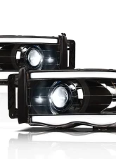 Alpha Owls LMX Series LED Projector Headlights (LED Projector Black housing w/ LumenX Light Bar) Dodge Ram 1500 | 2500 | 3500 2002-2005                                     - 8707470 - Image 2