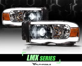 Alpha Owls LMX Series LED Projector Headlights (LED Projector Chrome housing w/ LumenX Light Bar) Dodge Ram 1500 | 2500 | 3500 2002-2005