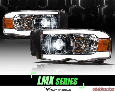 Alpha Owls LMX Series LED Projector Headlights (LED Projector Chrome housing w/ LumenX Light Bar) Dodge Ram 1500 | 2500 | 3500 2002-2005 - 8707487
