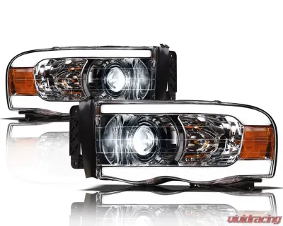 Alpha Owls LMX Series LED Projector Headlights (LED Projector Chrome housing w/ LumenX Light Bar) Dodge Ram 1500 | 2500 | 3500 2002-2005 - 8707487