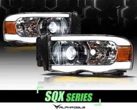 Alpha Owls SQX Series LED Projector Headlights (LED Projector Chrome housing w/ Sequential Signal/LumenX Light Bar) Dodge Ram 1500 | 2500 | 3500 2002-2005