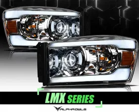 Alpha Owls LMX Series LED Projector Headlights (LED Projector Chrome housing w/ LumenX Light Bar) Dodge Ram 1500 | 2500 | 3500  2006-2008