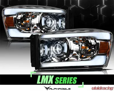 Alpha Owls LMX Series LED Projector Headlights (LED Projector Chrome housing w/ LumenX Light Bar) Dodge Ram 1500 | 2500 | 3500  2006-2008 - 8707524