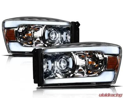 Alpha Owls LMX Series LED Projector Headlights (LED Projector Chrome housing w/ LumenX Light Bar) Dodge Ram 1500 | 2500 | 3500  2006-2008 - 8707524