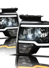 Alpha Owls SQX Series LED Projector Headlights (LED Projector Black housing w/ Sequential Signal/LumenX Light Bar) Ford F-150 2009-2014                                     - 8707548 - Image 2