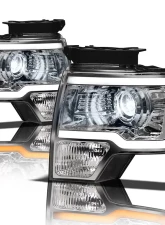 Alpha Owls SQX Series LED Projector Headlights (LED Projector Chrome housing w/ Sequential Signal/LumenX Light Bar) Ford F-150 2009-2014                                     - 8707555 - Image 2