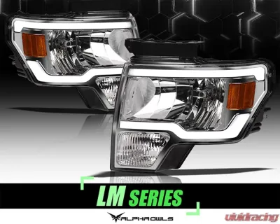 Alpha Owls LM Series Headlights (Crystal Headlights Chrome housing w/ LumenX Light Bar) Ford F-150 2009-2014 - 8707586