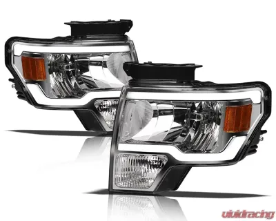 Alpha Owls LM Series Headlights (Crystal Headlights Chrome housing w/ LumenX Light Bar) Ford F-150 2009-2014 - 8707586