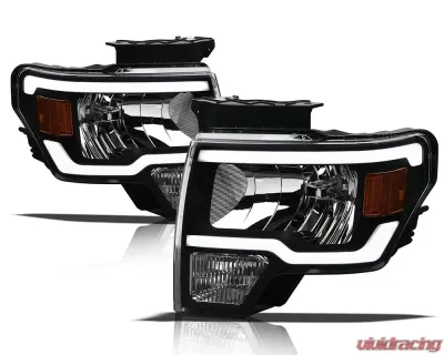Alpha Owls LM Series Headlights (Crystal Headlights Black housing w/ LumenX Light Bar) Ford F-150 2009-2014 - 8707593
