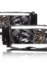 Alpha Owls LM Series Headlights (Crystal Headlights Chrome housing w/ LumenX Light Bar) Dodge Ram 1500 | 2500 | 3500 2002-2005                                     - 8707623 - Image 2