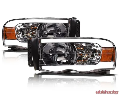 Alpha Owls LM Series Headlights (Crystal Headlights Chrome housing w/ LumenX Light Bar) Dodge Ram 1500 | 2500 | 3500 2002-2005 - 8707623