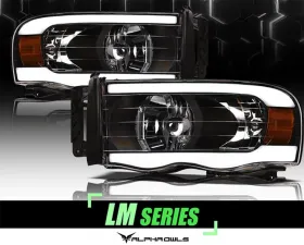 Alpha Owls LM Series Headlights (Crystal Headlights Black housing w/ LumenX Light Bar) Dodge Ram 1500 | 2500 | 3500 2002-2005