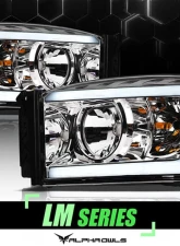 Alpha Owls LM Series Headlights (Crystal Headlights Chrome housing w/ LumenX Light Bar) Dodge Ram 1500 | 2500 | 3500 2006-2009                                     - 8707661 - Image 4