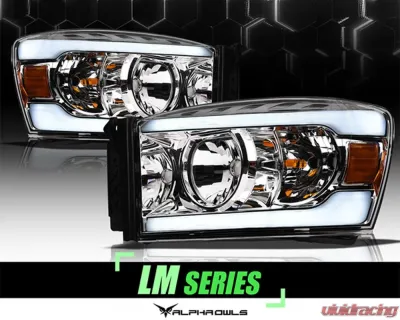 Alpha Owls LM Series Headlights (Crystal Headlights Chrome housing w/ LumenX Light Bar) Dodge Ram 1500 | 2500 | 3500 2006-2009 - 8707661