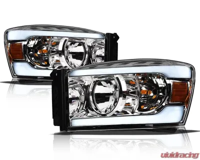 Alpha Owls LM Series Headlights (Crystal Headlights Chrome housing w/ LumenX Light Bar) Dodge Ram 1500 | 2500 | 3500 2006-2009 - 8707661