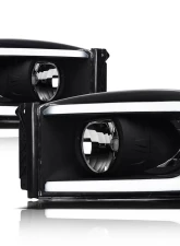 Alpha Owls LM Series Headlights (Crystal Headlights Black housing w/ LumenX Light Bar) Dodge Ram 1500 | 2500 | 3500 2006-2009                                     - 8707678 - Image 2