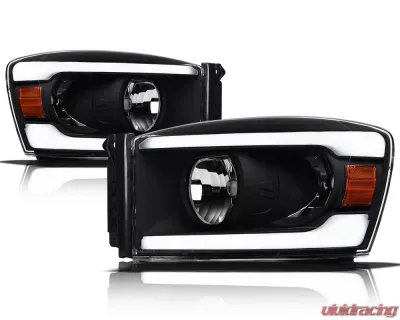 Alpha Owls LM Series Headlights (Crystal Headlights Black housing w/ LumenX Light Bar) Dodge Ram 1500 | 2500 | 3500 2006-2009 - 8707678