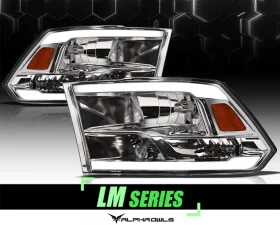 Alpha Owls LM Series Headlights (Crystal Headlights Chrome housing w/ LumenX Light Bar) Dodge Ram 1500 | Ram 2009-2022