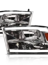 Alpha Owls LM Series Headlights (Crystal Headlights Chrome housing w/ LumenX Light Bar) Dodge Ram 1500 | Ram 2009-2022                                     - 8707685 - Image 2