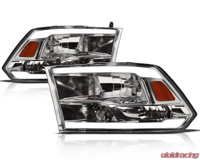 Alpha Owls LM Series Headlights (Crystal Headlights Chrome housing w/ LumenX Light Bar) Dodge Ram 1500 | Ram 2009-2022 - 8707685