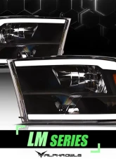 Alpha Owls LM Series Headlights (Crystal Headlights Black housing w/ LumenX Light Bar) Dodge Ram 1500 | Ram 2009-2022                                     - 8707692 - Image 4