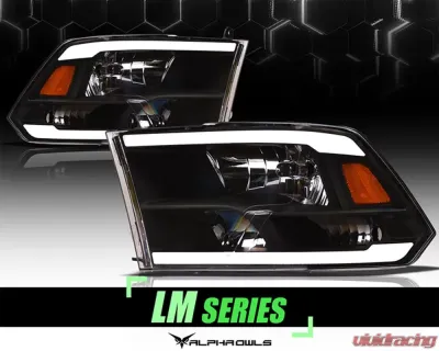 Alpha Owls LM Series Headlights (Crystal Headlights Black housing w/ LumenX Light Bar) Dodge Ram 1500 | Ram 2009-2022 - 8707692