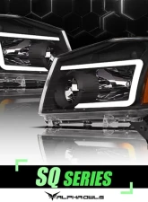 Alpha Owls SQ Series Headlights (Crystal Headlights Black housing w/ Sequential Signal/LumenX Light Bar) Nissan Titan 2004-2015                                     - 8707753 - Image 4
