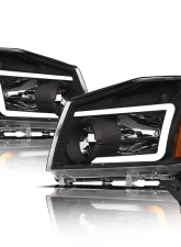 Alpha Owls SQ Series Headlights (Crystal Headlights Black housing w/ Sequential Signal/LumenX Light Bar) Nissan Titan 2004-2015                                     - 8707753 - Image 2