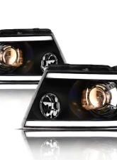 Alpha Owls LMP Series Projector Headlights (Halogen Projector Black housing w/ LumenX Light Bar) Ford F-150 | Lincoln Mark-LT 2004-2008                                     - 8708040 - Image 2