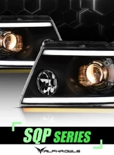 Alpha Owls SQP Series Projector Headlights (Halogen Projector Black housing w/ Sequential Signal/LumenX Light Bar) Ford F-150 | Lincoln Mark-LT 2004-2008                                     - 8708064 - Image 4