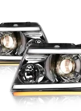 Alpha Owls SQP Series Projector Headlights (Halogen Projector Chrome housing w/ Sequential Signal/LumenX Light Bar) Ford F-150 | Lincoln Mark-LT 2004-2008                                     - 8708071 - Image 2