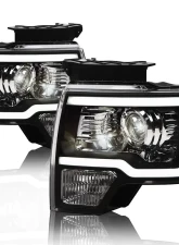 Alpha Owls LMP Series Projector Headlights (Halogen Projector Black housing w/ LumenX Light Bar) Ford F-150 2009-2014                                     - 8708088 - Image 2