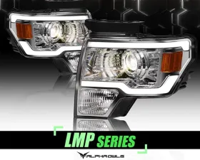 Alpha Owls LMP Series Projector Headlights (Halogen Projector Chrome housing w/ LumenX Light Bar) Ford F-150 2009-2014