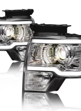 Alpha Owls LMP Series Projector Headlights (Halogen Projector Chrome housing w/ LumenX Light Bar) Ford F-150 2009-2014                                     - 8708095 - Image 2