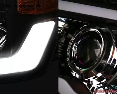 Alpha Owls LMP Series Projector Headlights (Halogen Projector Black housing w/ LumenX Light Bar) Dodge Ram 1500 | 2500 | 3500 2002-2005 - 8708101