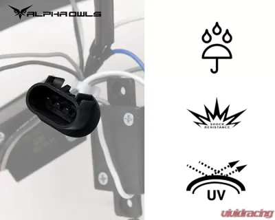 Alpha Owls LMP Series Projector Headlights (Halogen Projector Black housing w/ LumenX Light Bar) Dodge Ram 1500 | 2500 | 3500 2002-2005 - 8708101