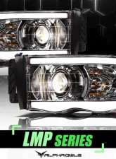 Alpha Owls LMP Series Projector Headlights (Halogen Projector Chrome housing w/ LumenX Light Bar) Dodge Ram 1500 | 2500 | 3500 2002-2005                                     - 8708118 - Image 4