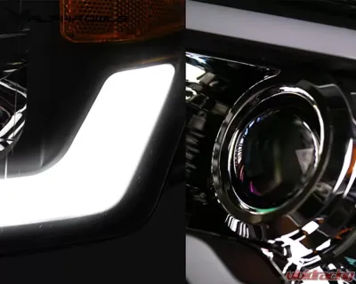 Alpha Owls SQP Series Projector Headlights (Halogen Projector Black housing w/ Sequential Signal/LumenX Light Bar) Dodge Ram 1500 | 2500 | 3500 2002-2005 - 8708125