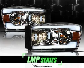 Alpha Owls LMP Series Projector Headlights (Halogen Projector Chrome housing w/ LumenX Light Bar) Dodge Ram 1500 | 2500 | 3500 2006-2008