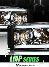 Alpha Owls LMP Series Projector Headlights (Halogen Projector Chrome housing w/ LumenX Light Bar) Dodge Ram 1500 | 2500 | 3500 2006-2008                                     - 8708156 - Image 4